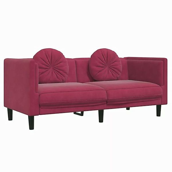 vidaXL Sofa, mit Kissen 2-Sitzer Dunkelgrün Samt günstig online kaufen