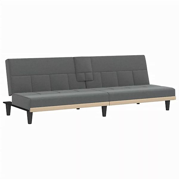 vidaXL Sofa Schlafsofa mit Getränkehaltern Dunkelgrau Stoff Schlafcouch Sof günstig online kaufen