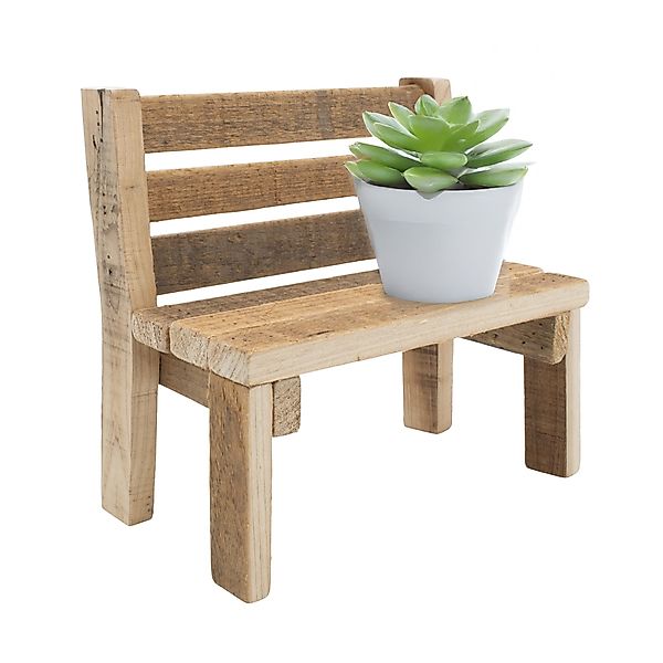 Spetebo Blumenbank Miniatur Dekobank aus Holz günstig online kaufen