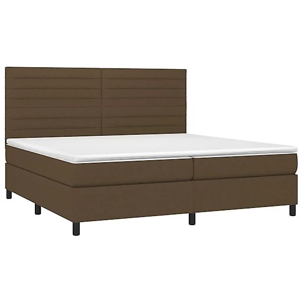 vidaXL Boxspringbett mit Matratze & LED Dunkelbraun 200x200 cm Stoff 313498 günstig online kaufen