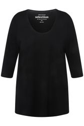 Ulla Popken T-Shirt Shirt tiefer Rundhalsausschnitt günstig online kaufen