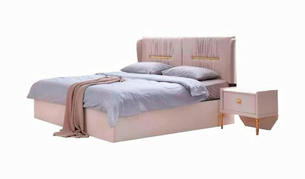 JVmoebel Bett Beige Einfarbig Doppelbett Modern Schlafzimmer Design Rechtec günstig online kaufen