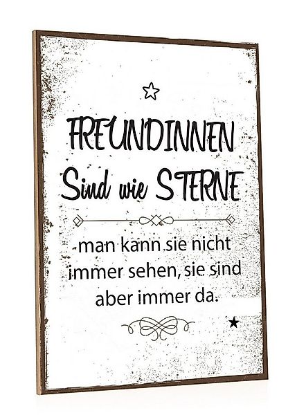 GRAVURZEILE Holzbild mit Spruch - Freundinnen sind wie Sterne - Holzschild günstig online kaufen