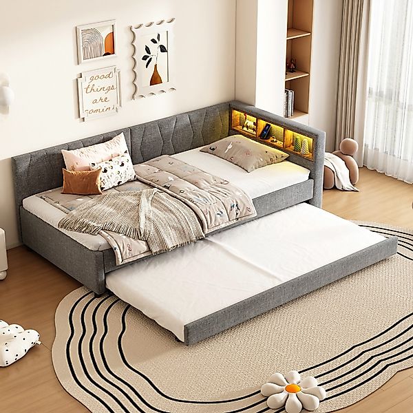 OKWISH Schlafsofa Polsterbett Stauraumbett, Kinderbett mit günstig online kaufen