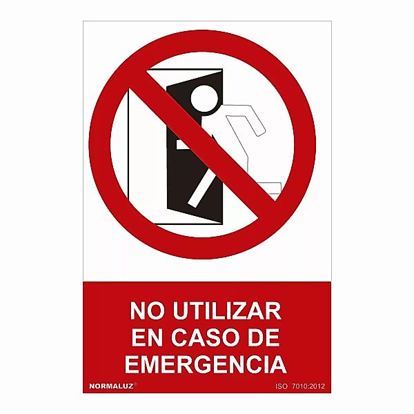Schild Normaluz No Utilizar En Caso De Emergencia Pvc (30 X 40 Cm) günstig online kaufen