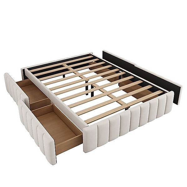 Gotagee Polsterbett Einzelbett 140x200cm Doppelbett Bettgestell mit Schubla günstig online kaufen