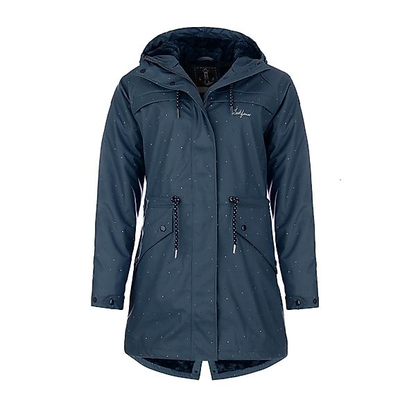 Leitfeuer Regenmantel Damen PU-Parka mit Punkte-Anker-Print günstig online kaufen