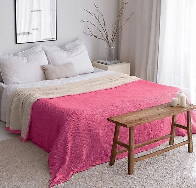 Wohndecke Bio-Musselin Wohndecke Double Face in günstig online kaufen