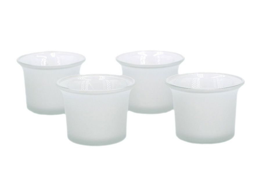 Creativery Teelichthalter, Teelichtgläser geschwungen 63x45 mm, Set 4 Stück günstig online kaufen