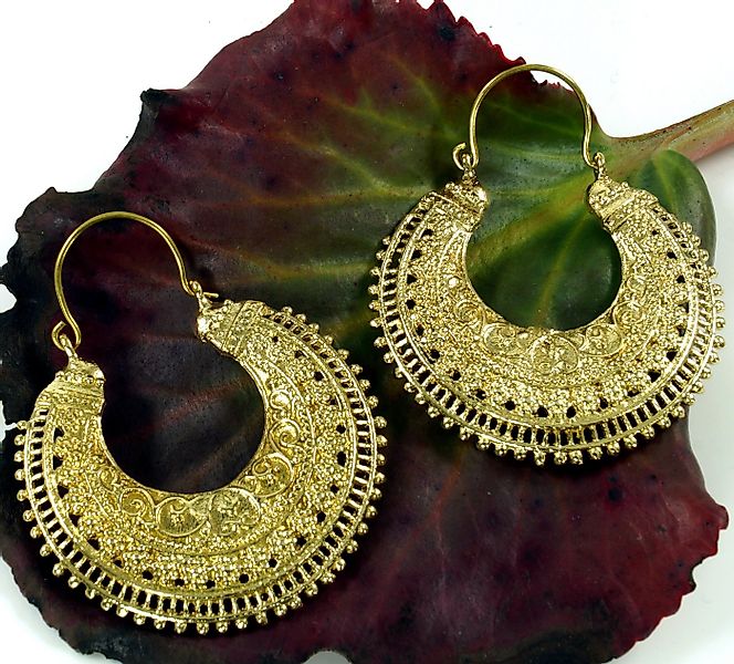 Guru-Shop Paar Ohrhänger Boho Ohrringe, goldene indische Ohrringe aus.. günstig online kaufen