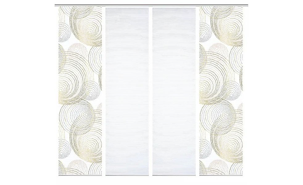 HOME in green Schiebevorhang   ¦ gold ¦ Synthetik ¦ Maße (cm): B: 60 H: 245 günstig online kaufen