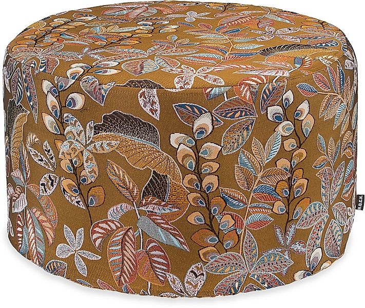 H.O.C.K. Sitzhocker H.O.C.K. Tristan Hocker rund Pouf ø60x40cm gold floral, günstig online kaufen
