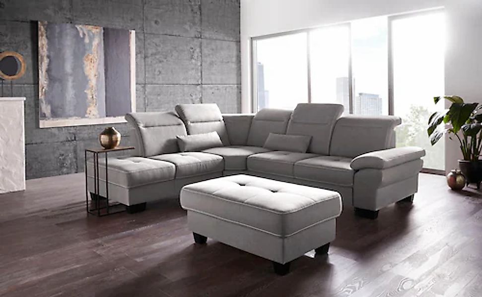 Home affaire Ecksofa »Cornwall L-Form« incl. Sitztiefenverstellung, mit Bet günstig online kaufen
