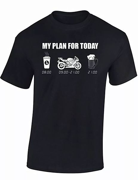 Baddery Print-Shirt Biker Shirt: My plan for today - Motorrad T-Shirt, hoch günstig online kaufen