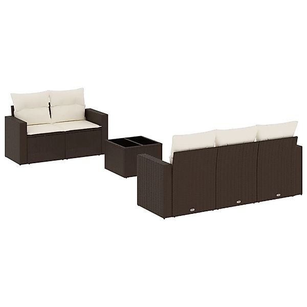 vidaXL 6-Tlg Garten-Sofagarnitur mit Kissen Braun Poly Rattan 3218693 günstig online kaufen