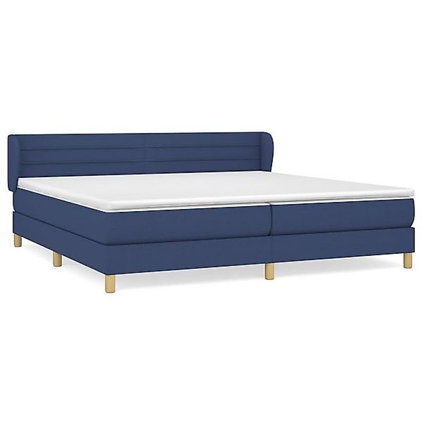 vidaXL Boxspringbett Boxspringbett mit Matratze Blau 200x200 cm Stoff Bett günstig online kaufen