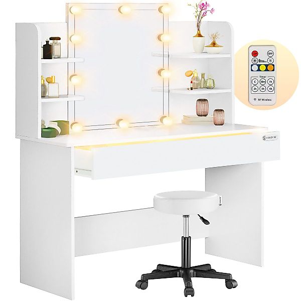 Casaria Schminktisch Lucia, mit Spiegel LED günstig online kaufen