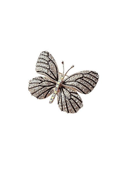 MayTree Brosche "Goldener Schmetterling", Metall goldenfarben, Strass (Stüc günstig online kaufen