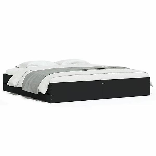vidaXL Bettgestell mit Schubladen Schwarz 160x200 cm Holzwerkstoff1953871 günstig online kaufen