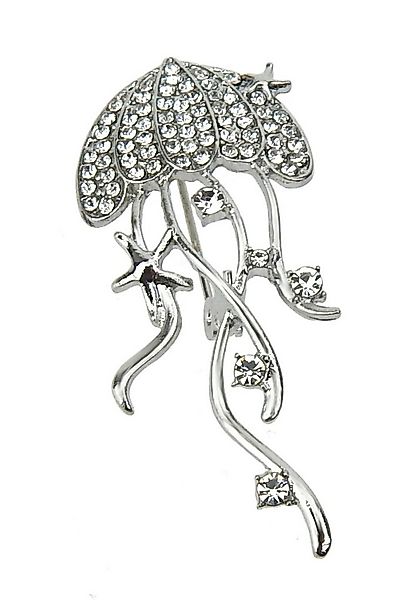 Ella Jonte Brosche, gold oder silber Qualle Strass maritime Ziernadel günstig online kaufen