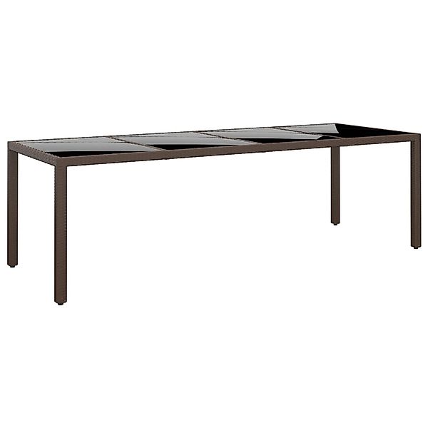 vidaXL Gartentisch mit Glasplatte Braun Poly Rattan 310595 günstig online kaufen