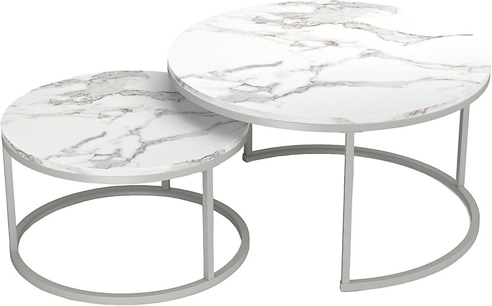 LuxusKollektion Couchtisch Couchtisch Marmor Optik Runder günstig online kaufen