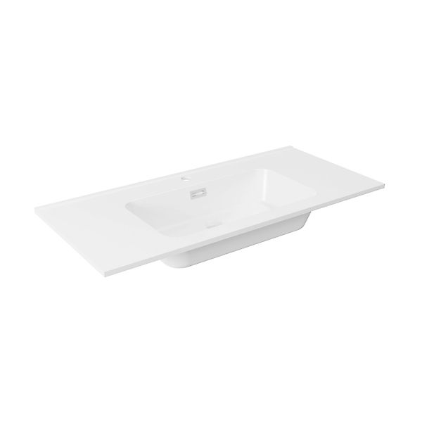 Fackelmann Waschbecken Vita 101 cm x 15,8 cm x 46,5 cm Matt Weiß günstig online kaufen