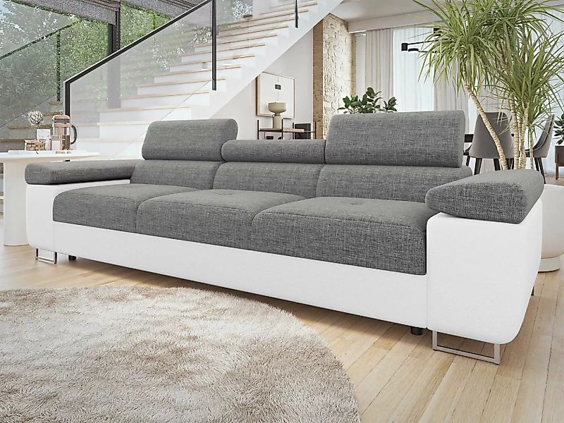 MIRJAN24 Sofa Torezio 3, Einstellbare Kopfstützen, 263x102x70-90 cm günstig online kaufen