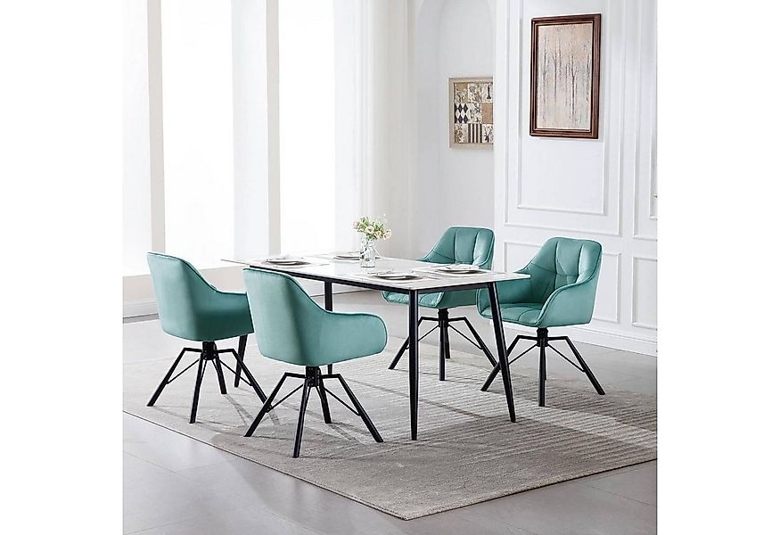 Woltu Polsterstuhl (6 St), drehbar Esszimmerstuhl mit Armlehnen Rückenlehne günstig online kaufen