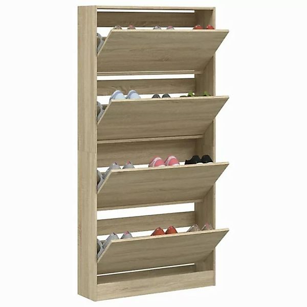 vidaXL Schuhschrank Schuhschrank mit 4 Klappen Sonoma Eiche 80x21x163,5 cm günstig online kaufen