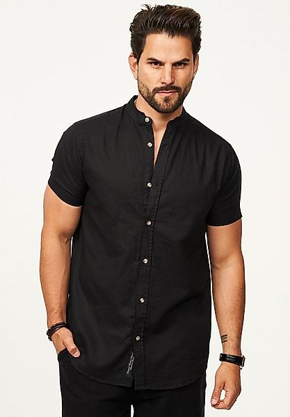 behype Kurzarmhemd als Sommerhemd aus Leinen im Regular-Fit Herren Leinenhe günstig online kaufen