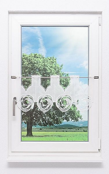 Plauener Spitze® Scheibengardine Circles (1 St), transparent, HxB 31x48cm günstig online kaufen