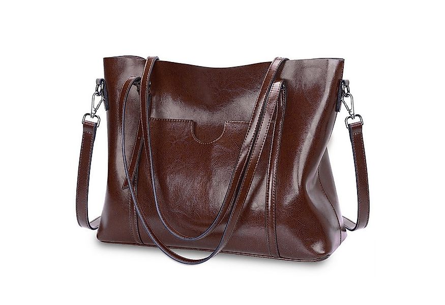 S-ZONE Handtasche Damen Schultertasche Umhängetasche Freizeittasche aus ech günstig online kaufen