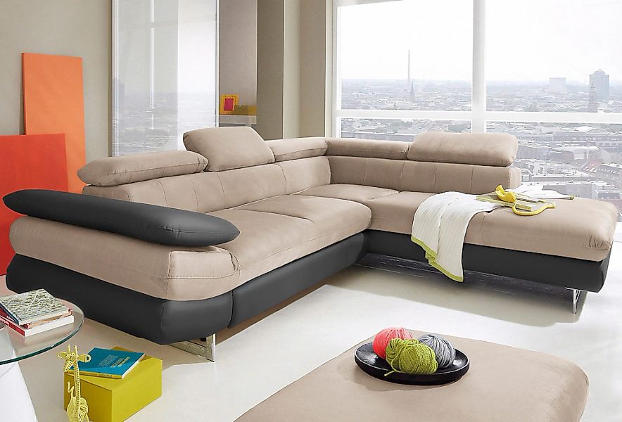 COTTA Ecksofa "Solution L-Form" mit Arm- & Kopfteilverstellung, wahlweise m günstig online kaufen
