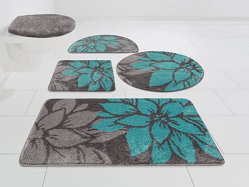 Badematte »Susan«, fußbodenheizungsgeeignet-strapazierfähig, Blumen-Muster, günstig online kaufen