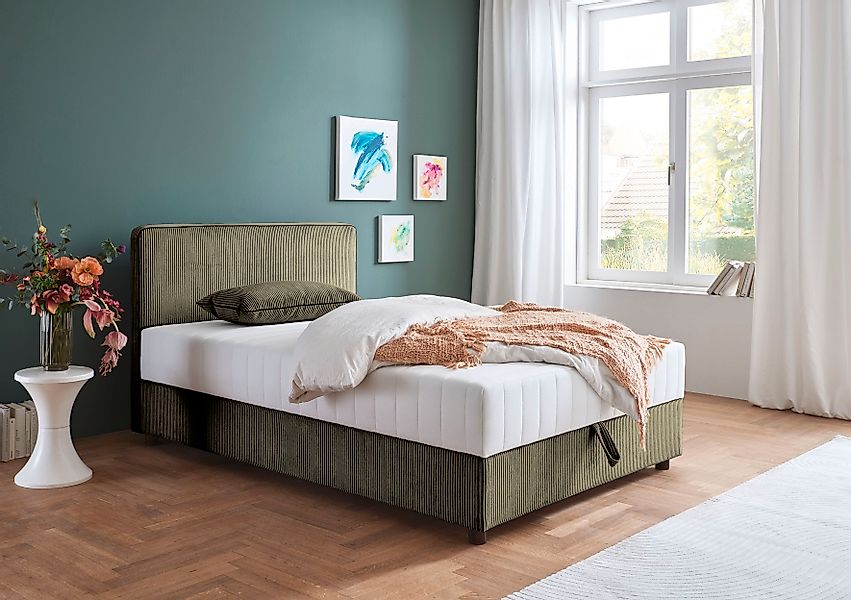 ATLANTIC home collection Bett "Corinna", Boxbett inkl. Stauraum, Cord, erhä günstig online kaufen