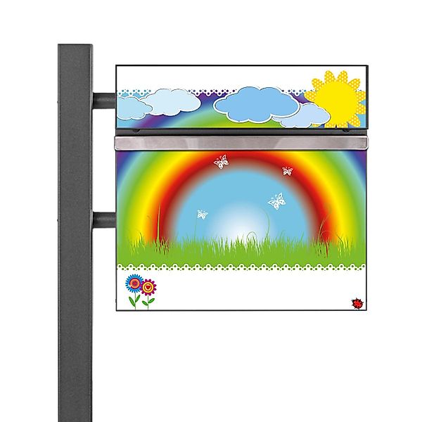 Banjado Standbriefkasten Anthrazit 45x120x16.5cm Groß Inkl. Montagematerial günstig online kaufen
