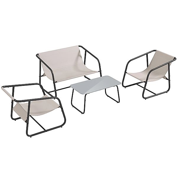 Outsunny Sitzgruppe Gartenmöbel-Set mit 2 Sesseln, günstig online kaufen