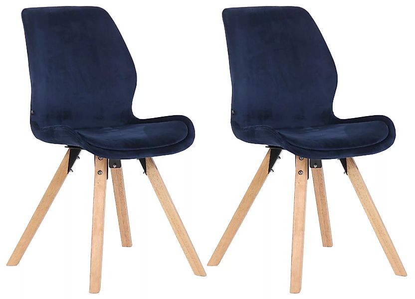 2er Set Stuhl Luna Samt Blau günstig online kaufen