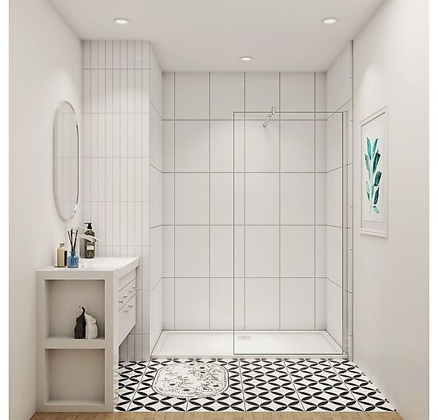 Duschparadies Duschwand 10mm Nano Klarglas ESG Glas Walk in Dusche Duschabt günstig online kaufen