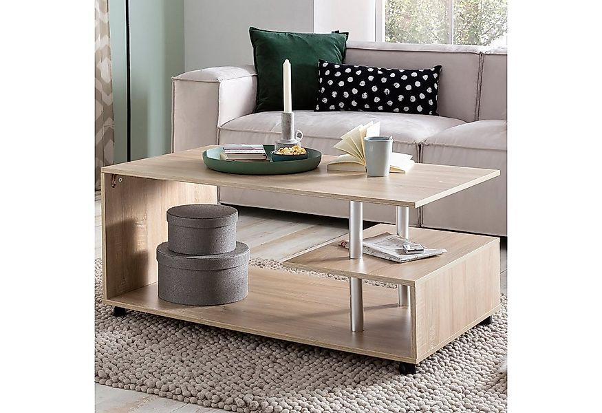 FINEBUY Couchtisch SuVa13575_1 105 x 48,5 x 60 cm Wohnzimmertisch Sofatisch günstig online kaufen