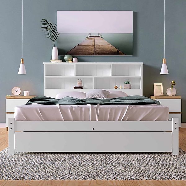 Yemaster Holzbett Massivholz Bett 90x200/140x200 cm günstig online kaufen