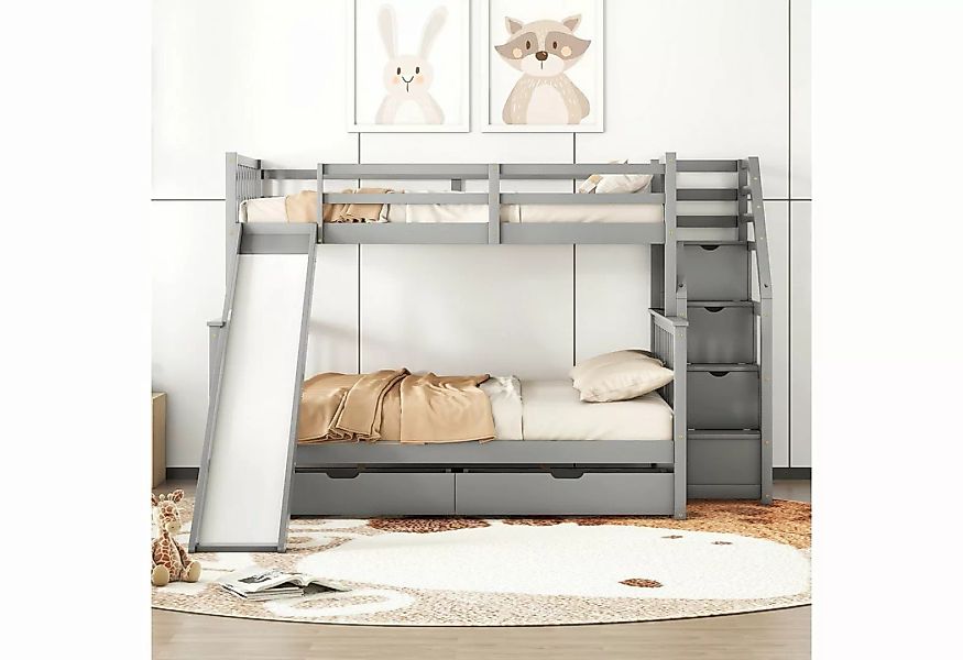 Gotagee Kinderbett Etagenbett Rutsche Doppelbett Kinderbett Schubladen Bett günstig online kaufen