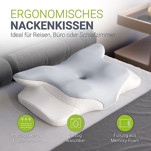 Juskys Nackenstützkissen-Set, Füllung: PU Memory Foam, günstig online kaufen