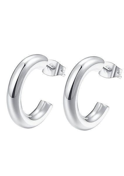 Hey Happiness Paar Creolen Basic Edelstahl Damen massiv, 18K Gold Roségold, günstig online kaufen