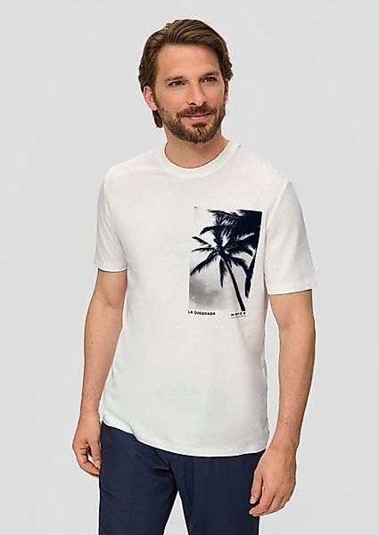 s.Oliver Kurzarmshirt Baumwoll-T-Shirt mit Frontprint und Ziernähten Artwor günstig online kaufen