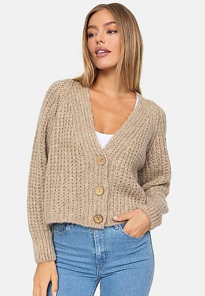 Decay Strickjacke 1064 Beige-One Size (1-tlg) Unifarbe günstig online kaufen