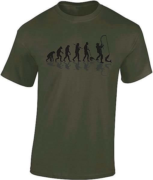 Baddery Print-Shirt Angel T-Shirt: "Angler Evolution" - Angler Geschenke, h günstig online kaufen