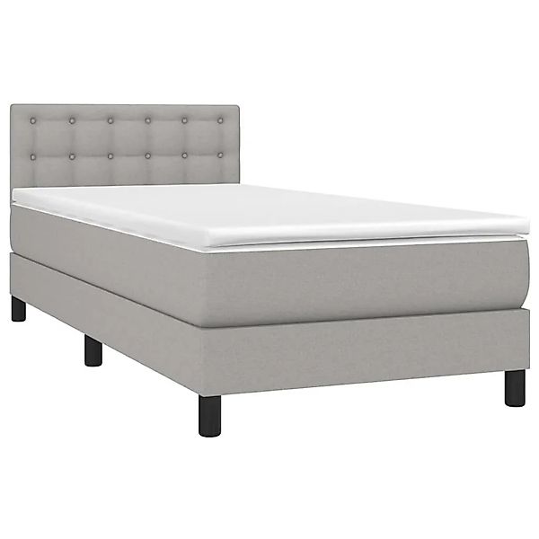 vidaXL Boxspringbett mit Matratze Hellgrau 90x190 cm Stoff 3140337 günstig online kaufen