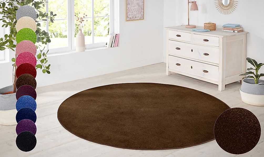 HANSE Home Teppich "Shashi" rund 8,5 mm Höhe Kurzflor, Unifarben, Teppich, günstig online kaufen